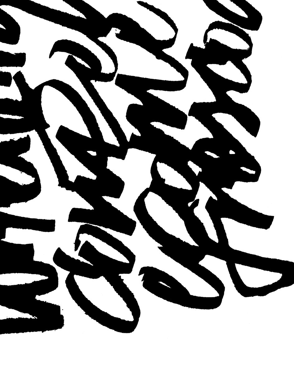 Asemic Writing, 2017 (tussi paperille) tekijältä Marco Campedelli