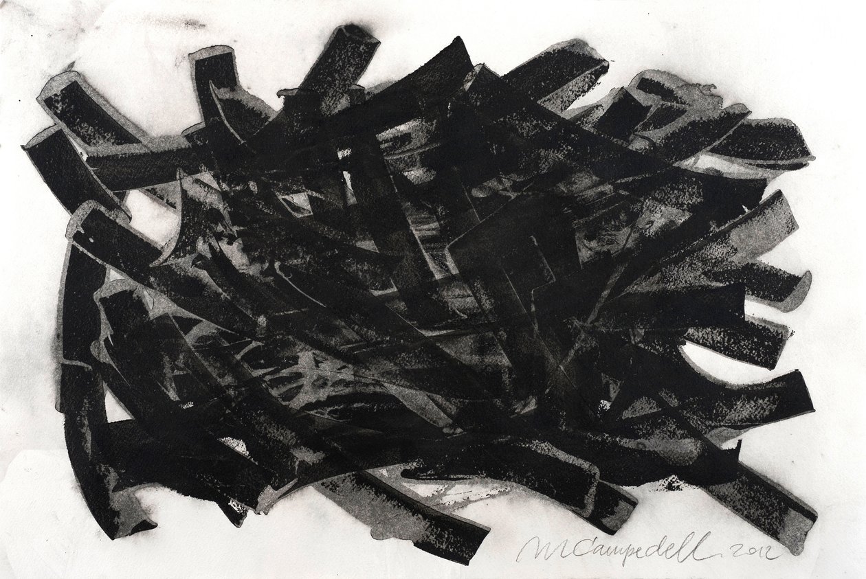 Saltus, 2012 (muste paperille) tekijältä Marco Campedelli