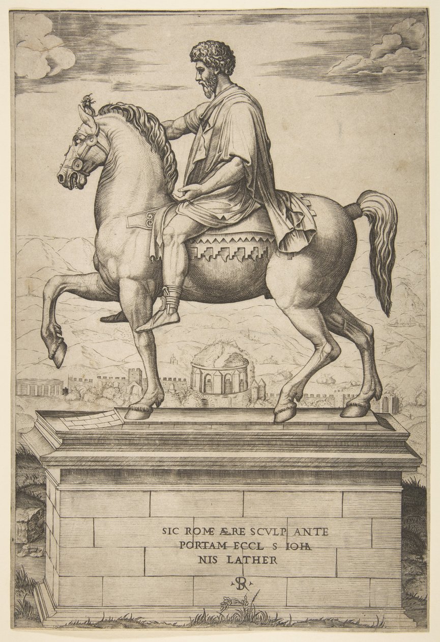 Marcus Aureliuksen ratsastuspatsas, 1515-27. tekijältä Marco Dente