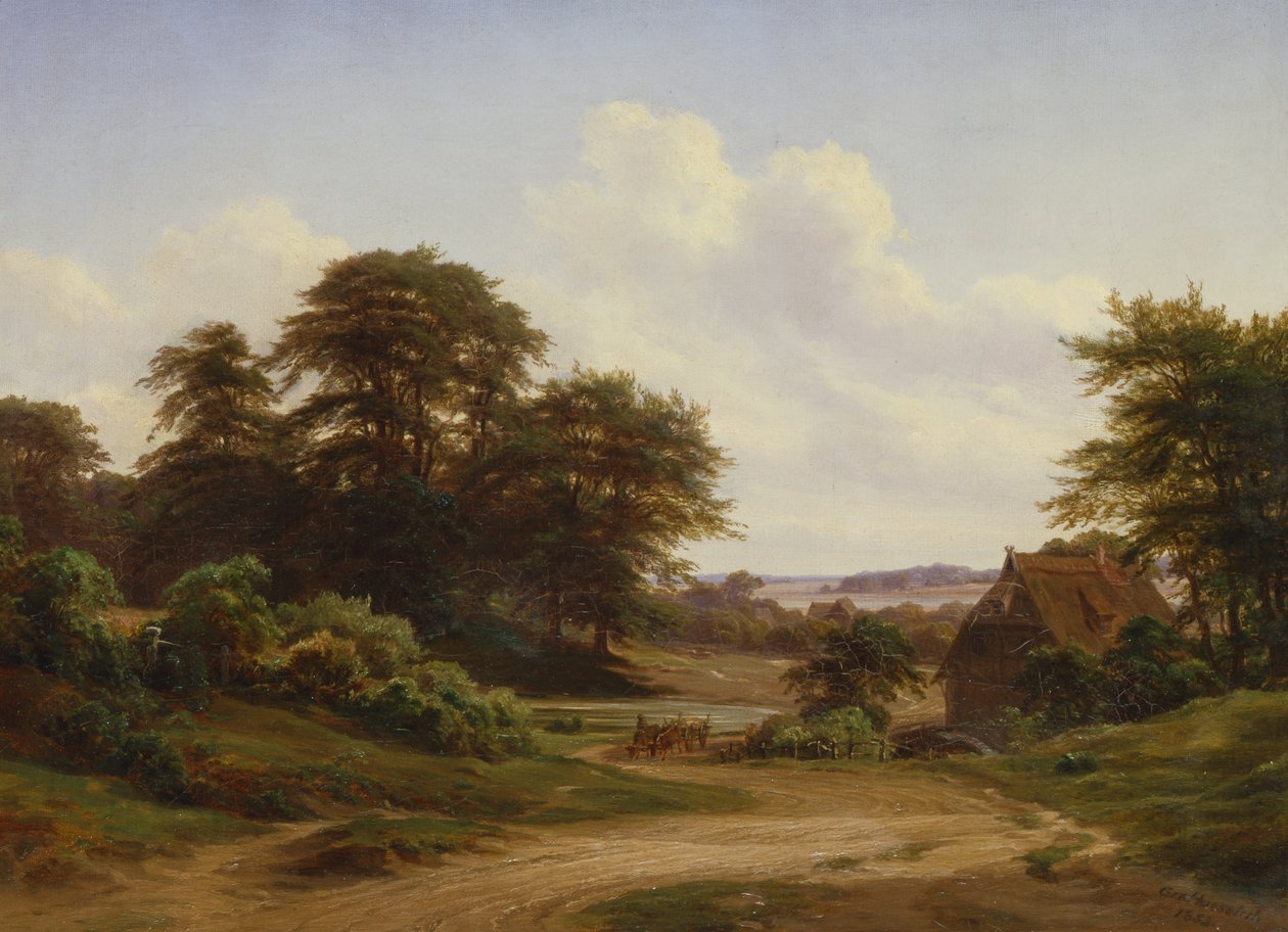 Vanha vesimylly Reinbekissä, 1853 tekijältä Marcus Johann Haeselich
