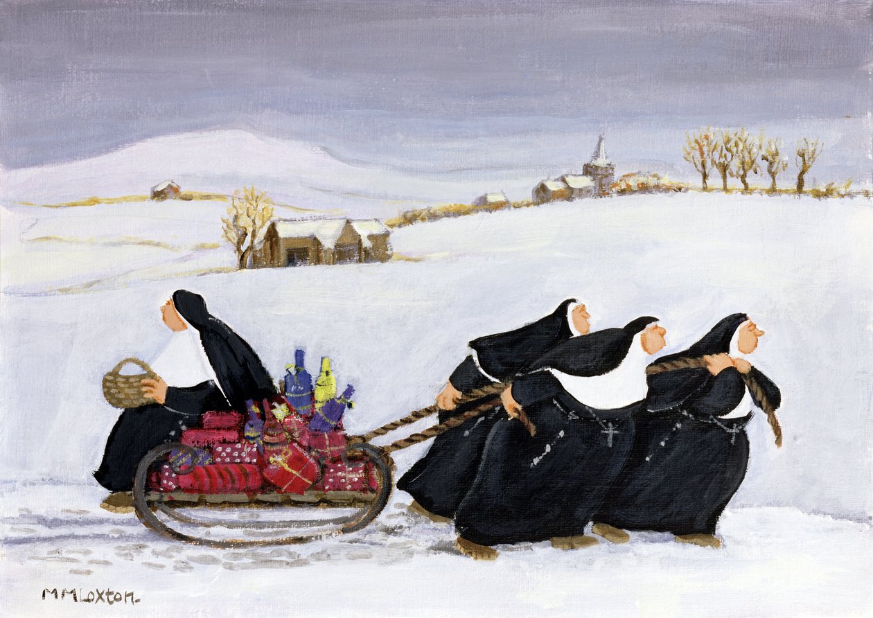 Kelkkailu (öljy paperille) tekijältä Margaret Loxton