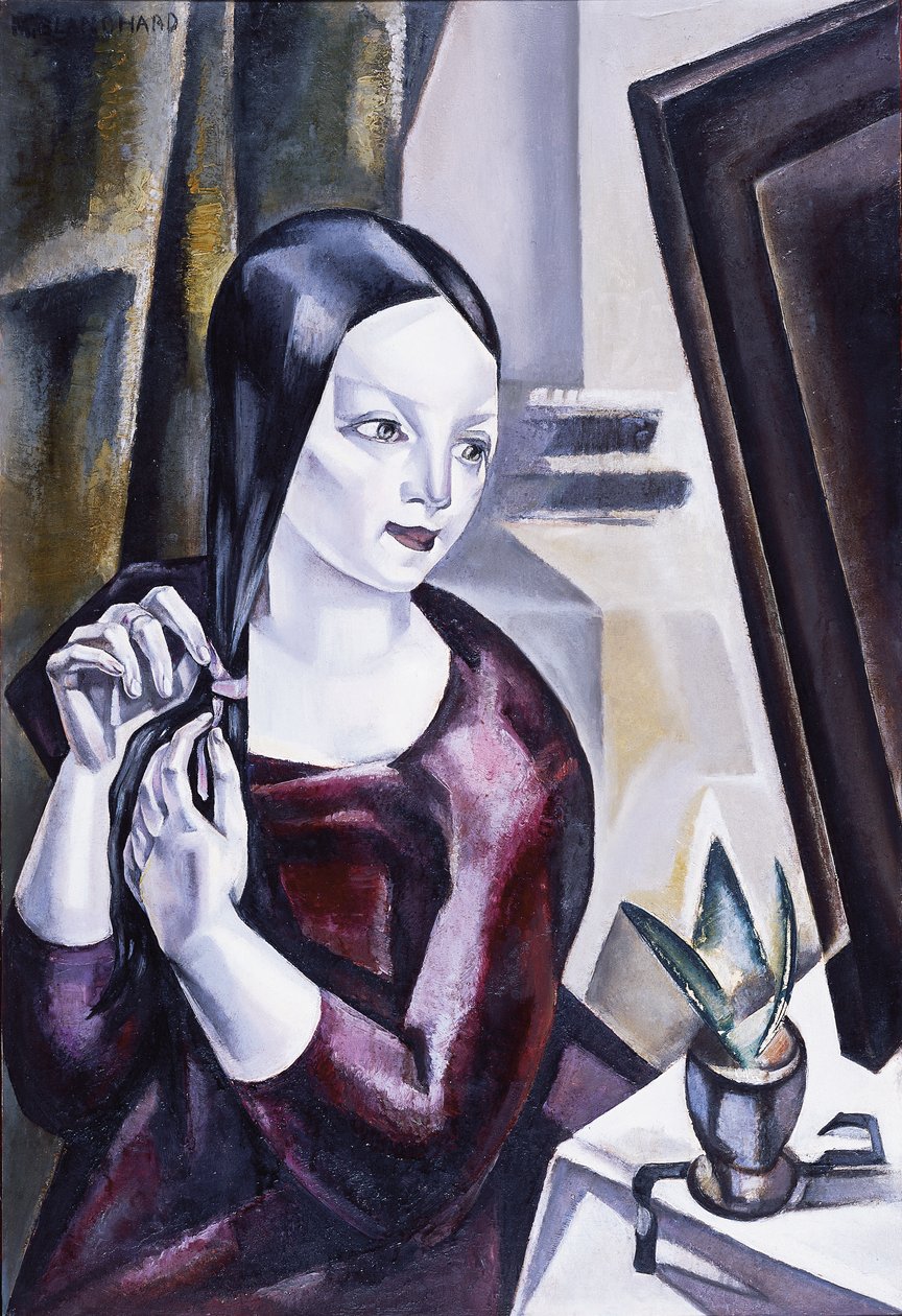 Nainen peilin edessä, 1922 tekijältä Maria Blanchard