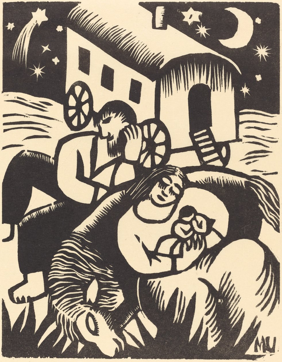 Lepäävät mustalaiset, 1918. tekijältä Maria Uhden