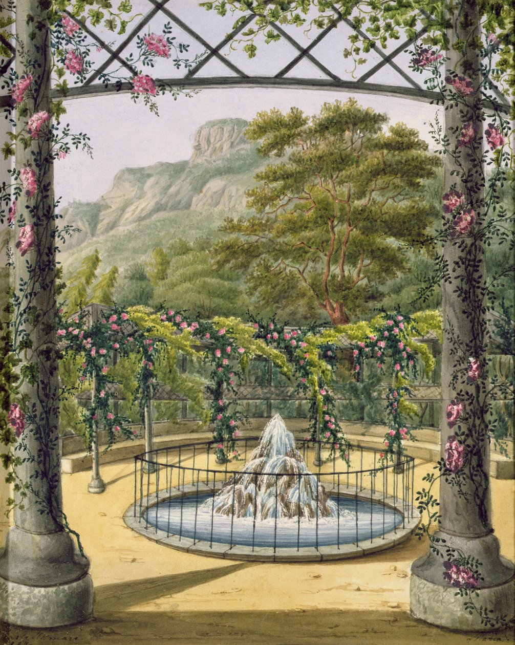 Trellised Gardens Villa Gallossa, 1824 (wc paperilla) tekijältä Marianne DEsterhazy
