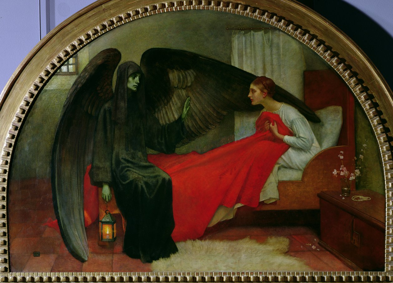 Nuori tyttö ja kuolema, noin 1900 tekijältä Marianne Stokes