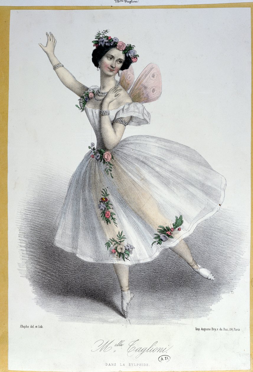 Maria Taglioni (1804-84) elokuvassa "La Sylphide, Souvenir d