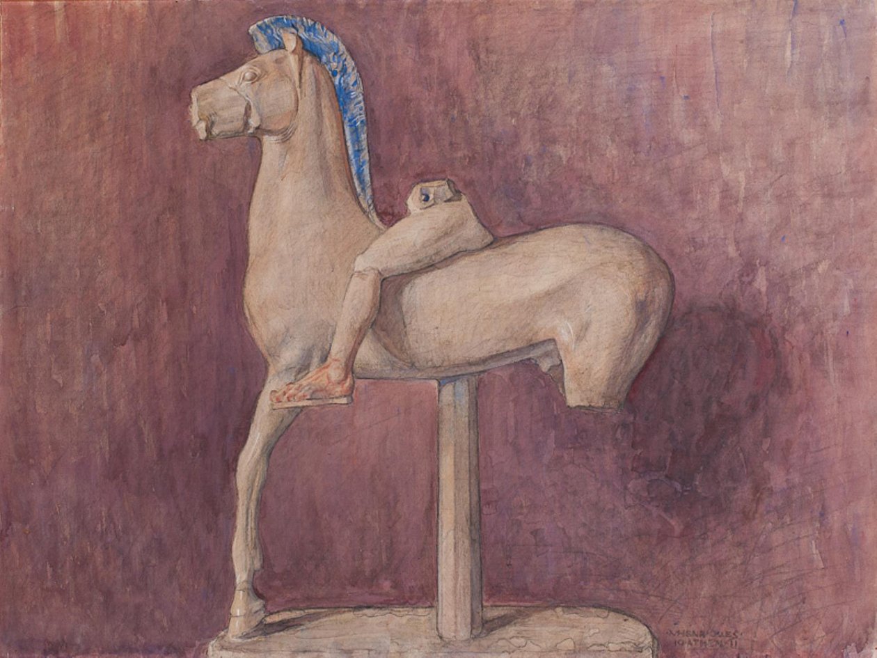 Hevonen ratsastajan kanssa (Acropolis Museum inv. 700) tekijältä Marie Henriques