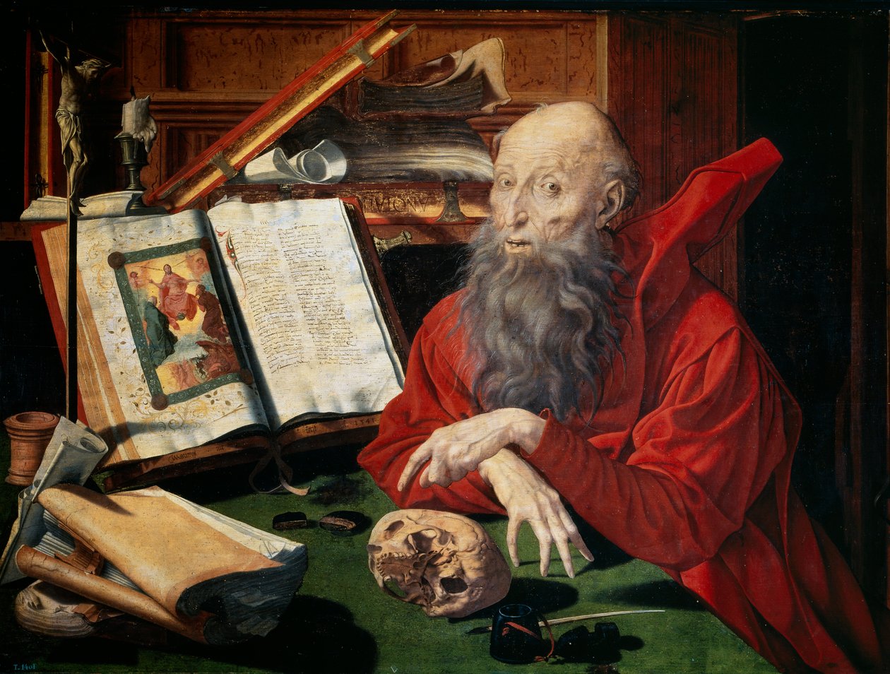 Pyhä Hieronymus, 1547 tekijältä Marinus van Roejmerswaelen
