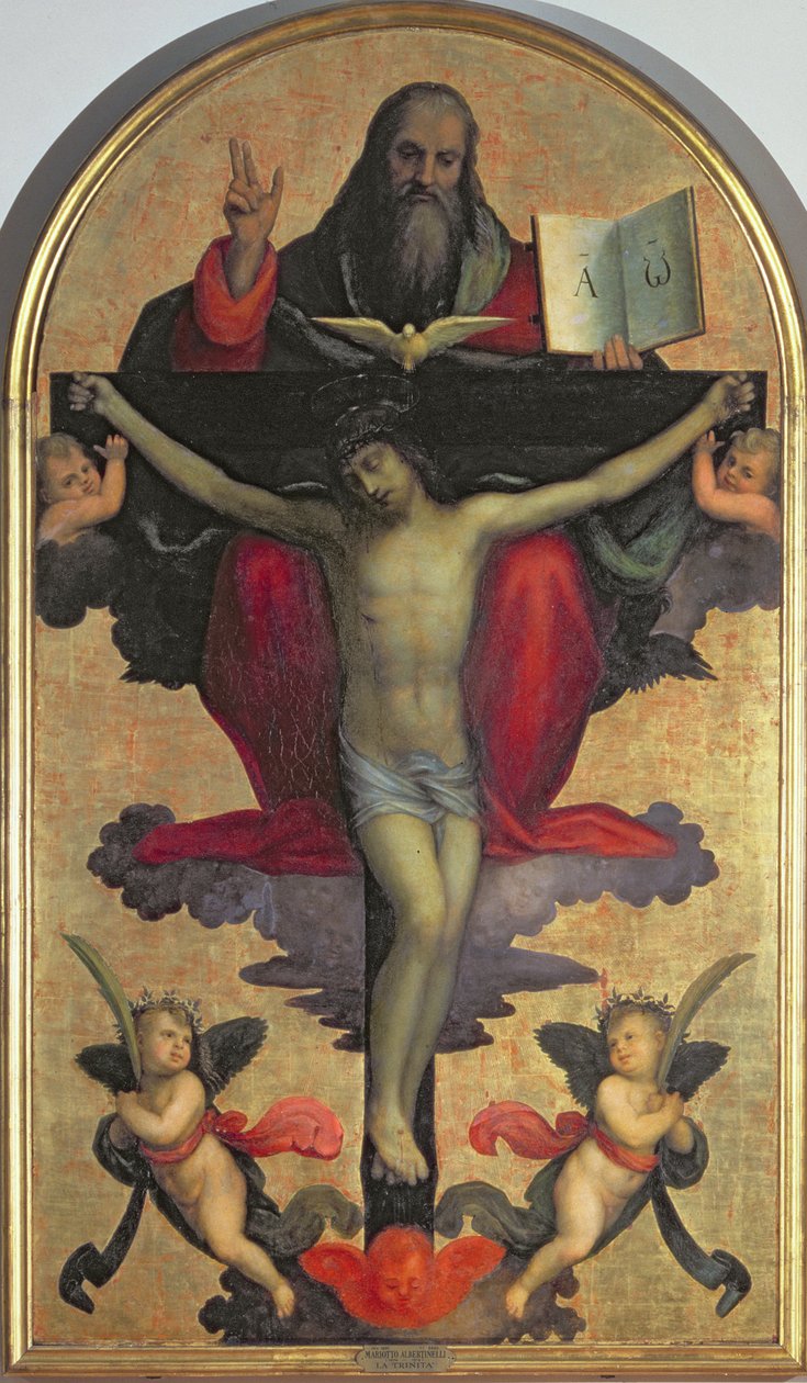 Pyhä kolminaisuus (tempera paneelissa) tekijältä Mariotto Albertinelli