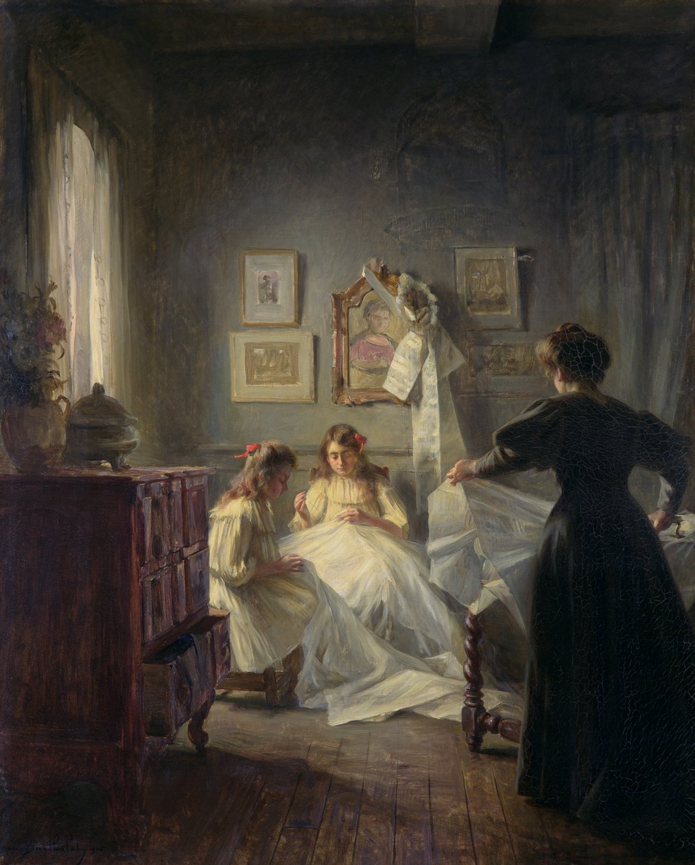 Ompelu, 1906 (katso yksityiskohdat 191596) tekijältä Marius Bartholoty