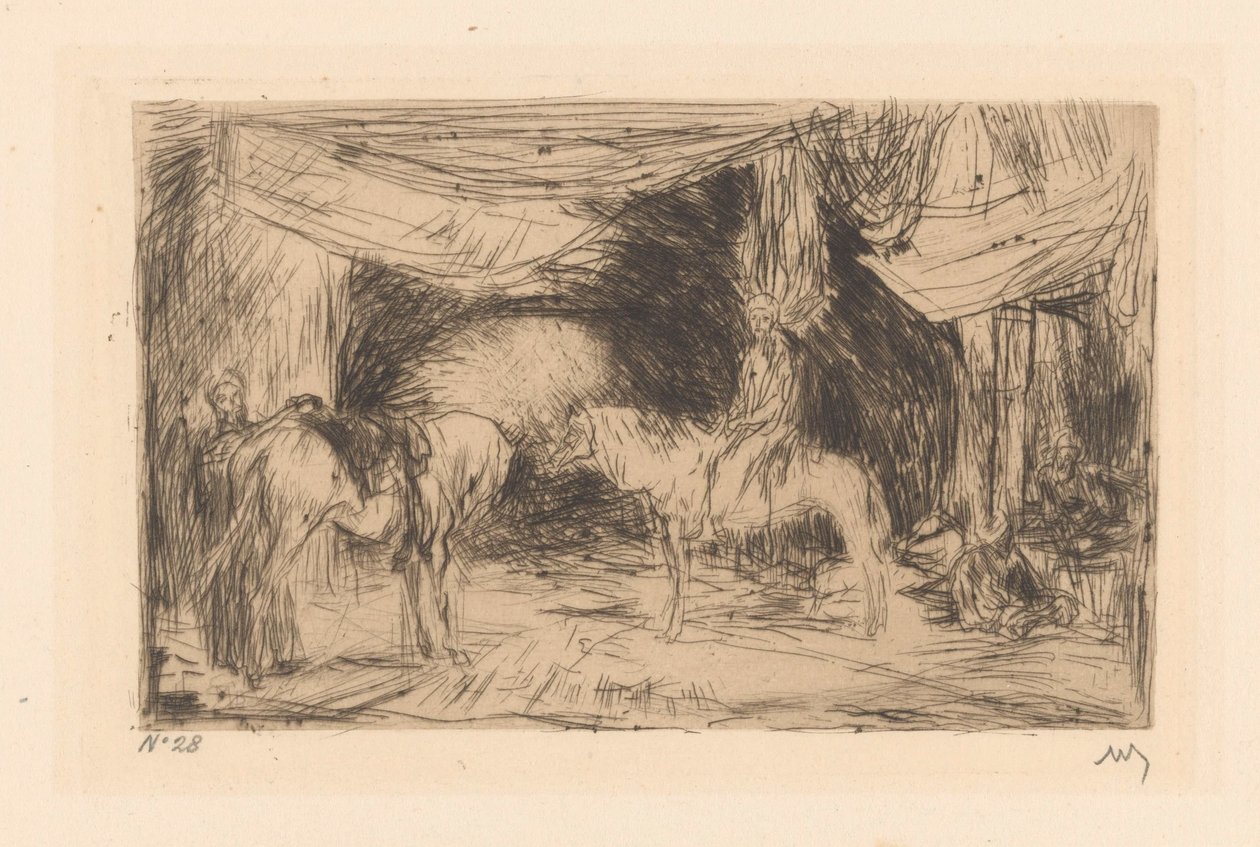 Basaari Smyrnassa tekijältä Marius Bauer (signed by artist)
