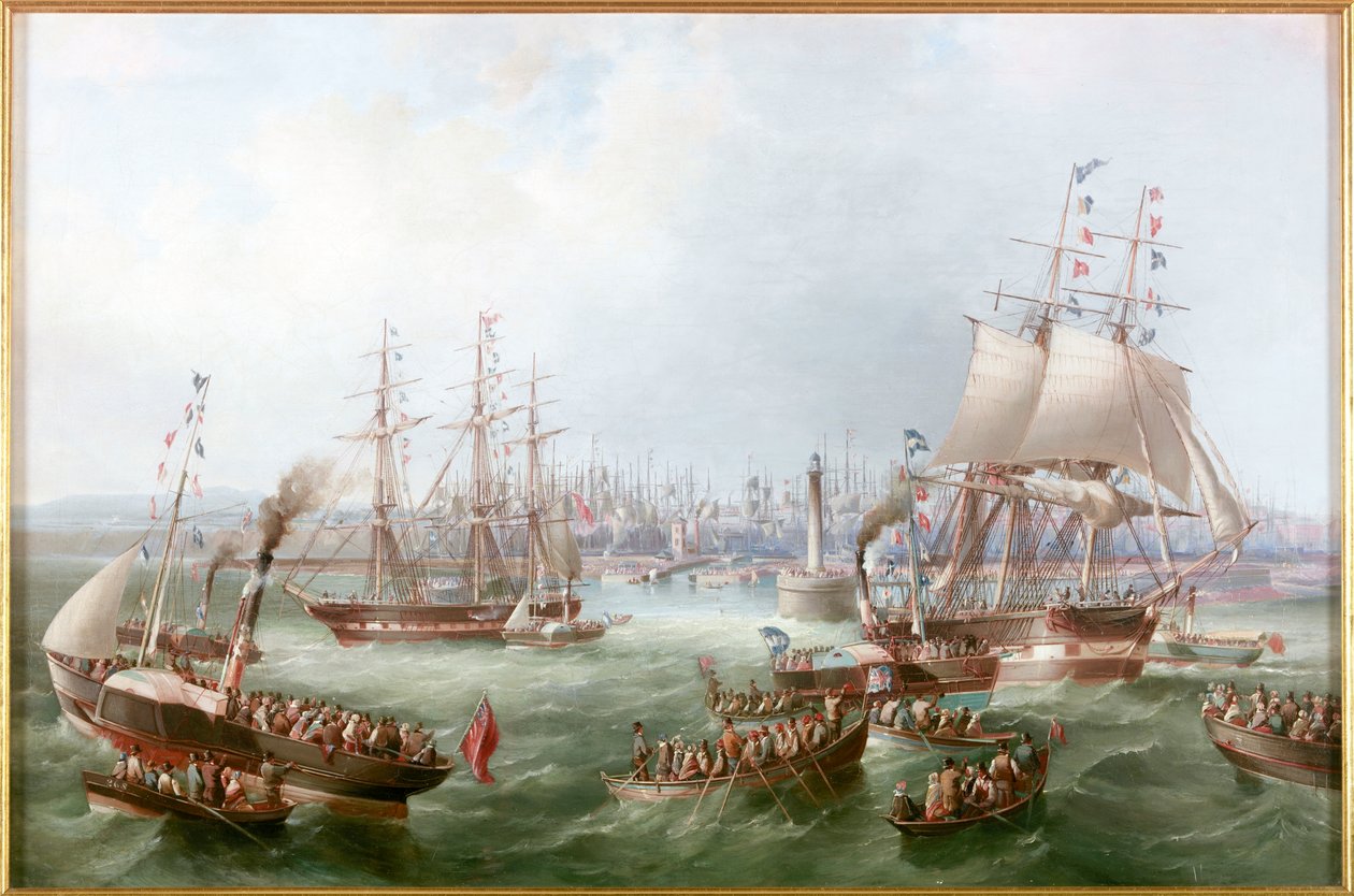 South Outletin avaaminen, Sunderland Docks, 1856 tekijältä Mark Thompson