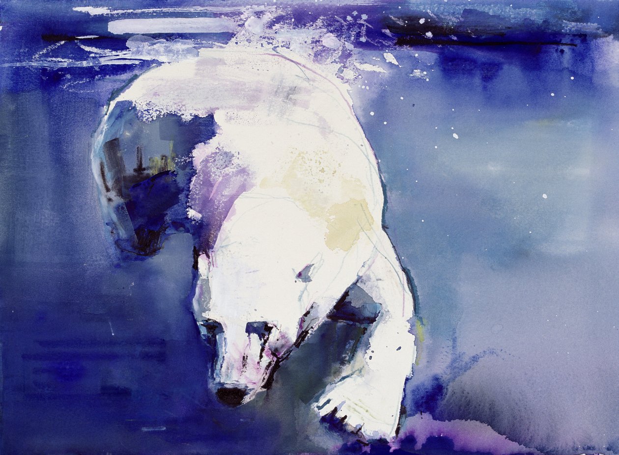 Vedenalainen karhu, 1999 (sekatekniikka paperille) tekijältä Mark Adlington