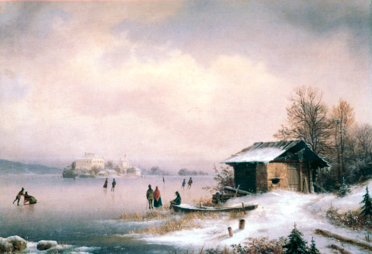 Talvimaisema, Ljubljana, c1844-1871 tekijältä Marko Pernhart