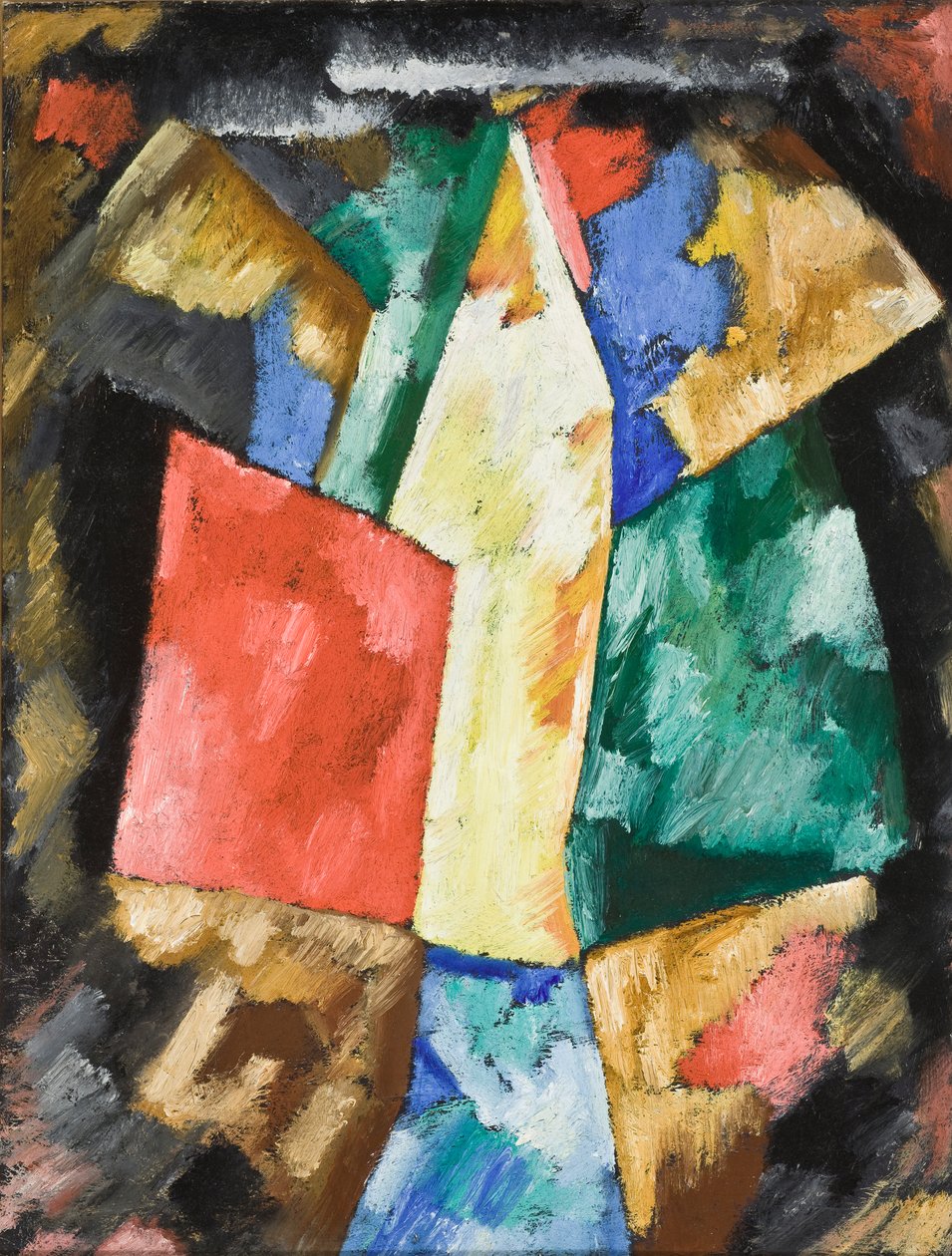 Abstraktio; sininen, keltainen ja vihreä, noin 1913. tekijältä Marsden Hartley