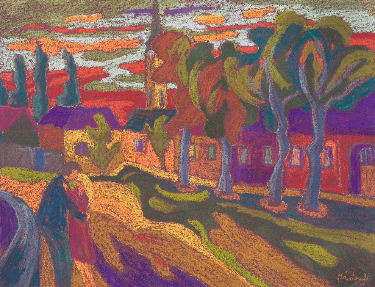 Syksyn rakkaus, 2008 (pastelli paperille) tekijältä Marta Martonfi Benke