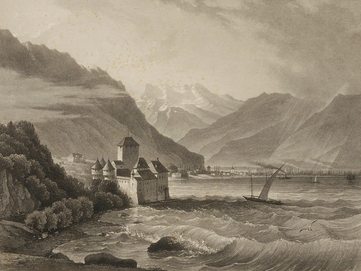 Château de Chillon; näkymä Veveysta tekijältä Martens