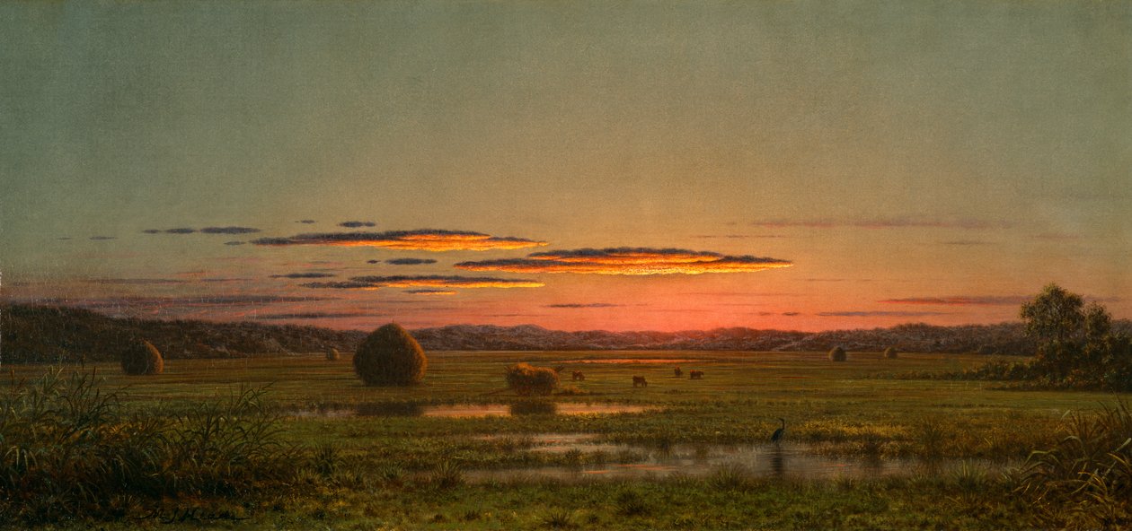 Auringonlasku, noin 1880 tekijältä Martin Johnson Heade