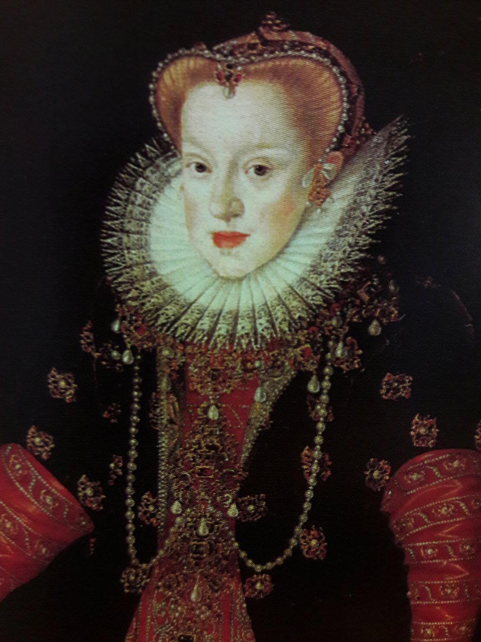 Täyspitkä muotokuva Anne of Austria (1573-1598) (yksityiskohta) tekijältä Martin Kober