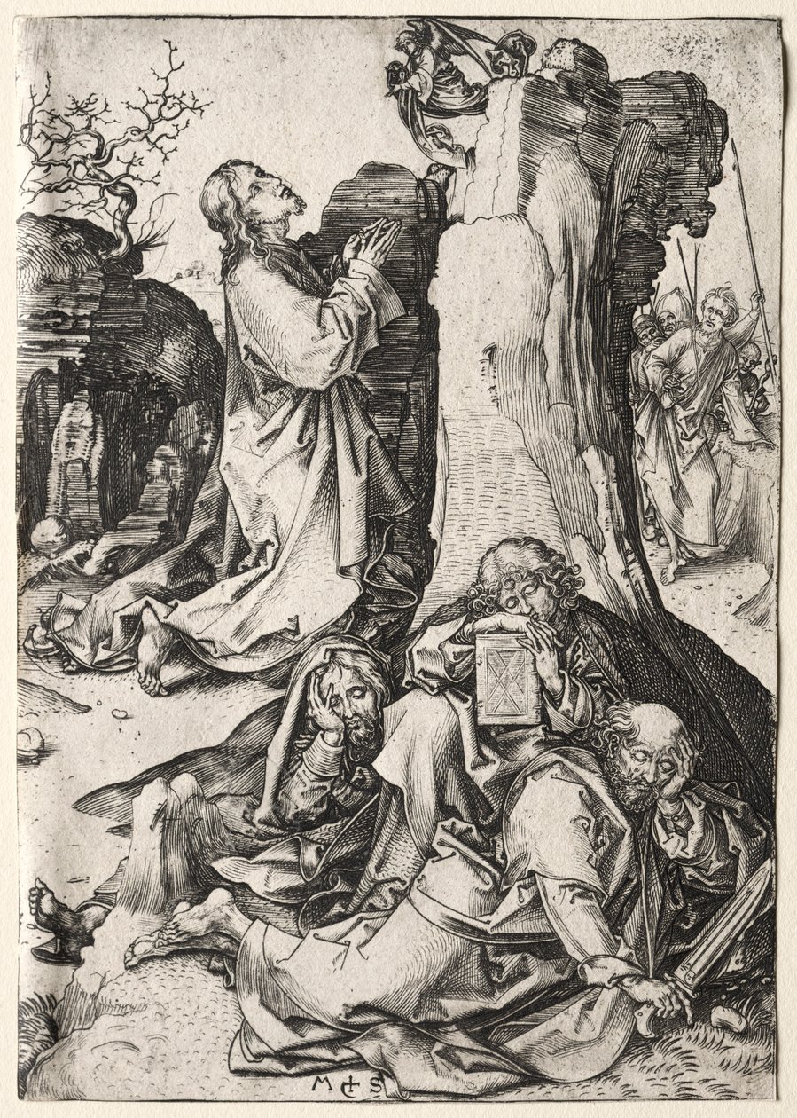 Kristus Öljymäellä. tekijältä Martin Schongauer