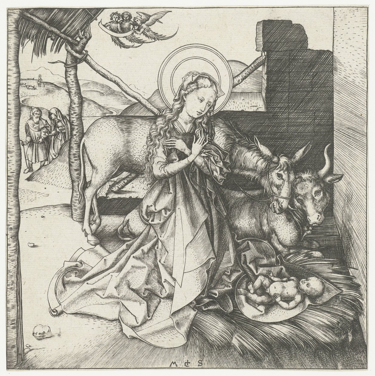 Kristuksen syntymä tekijältä Martin Schongauer
