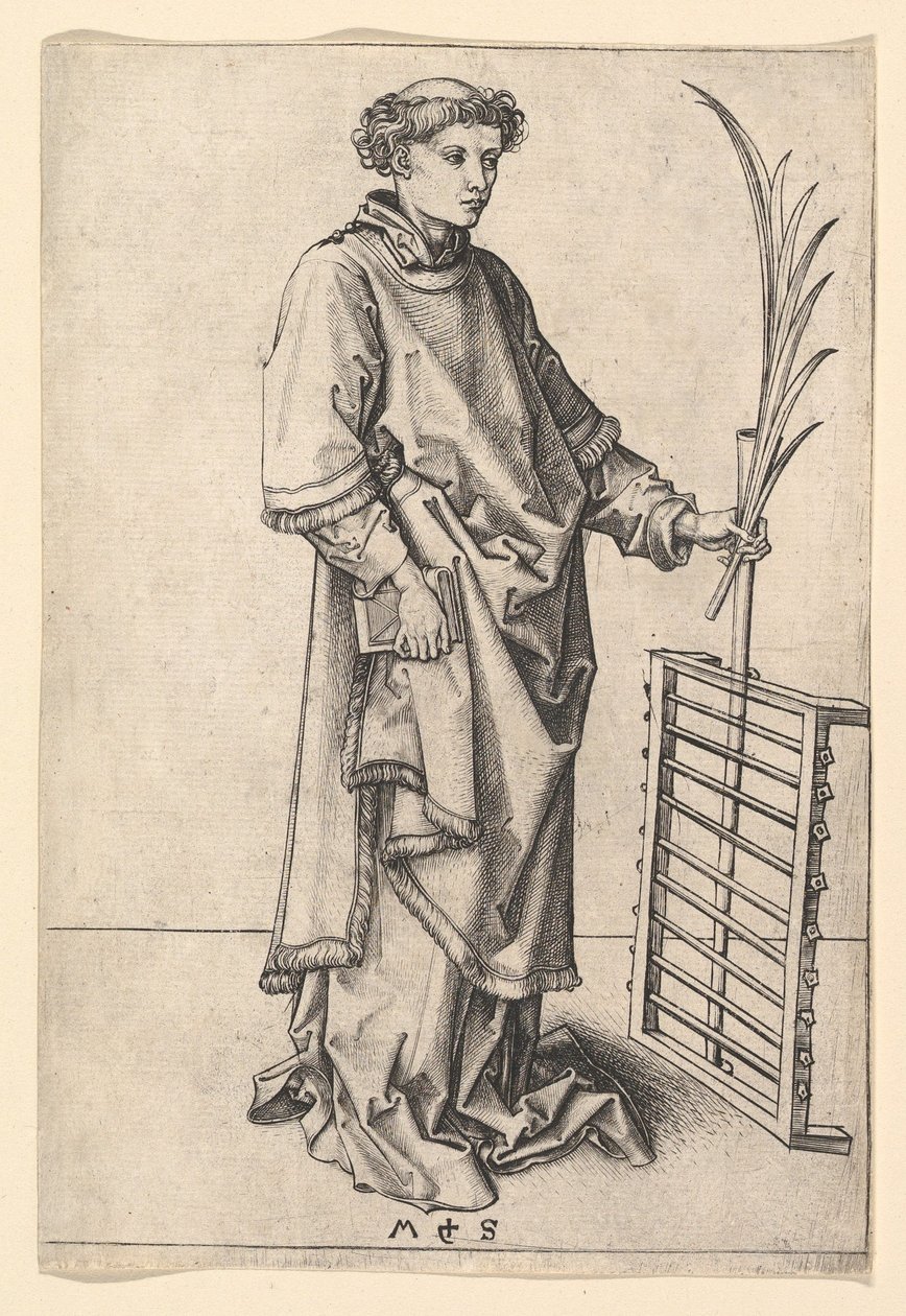 Saint Lawrence, n. 1435-1491. tekijältä Martin Schongauer