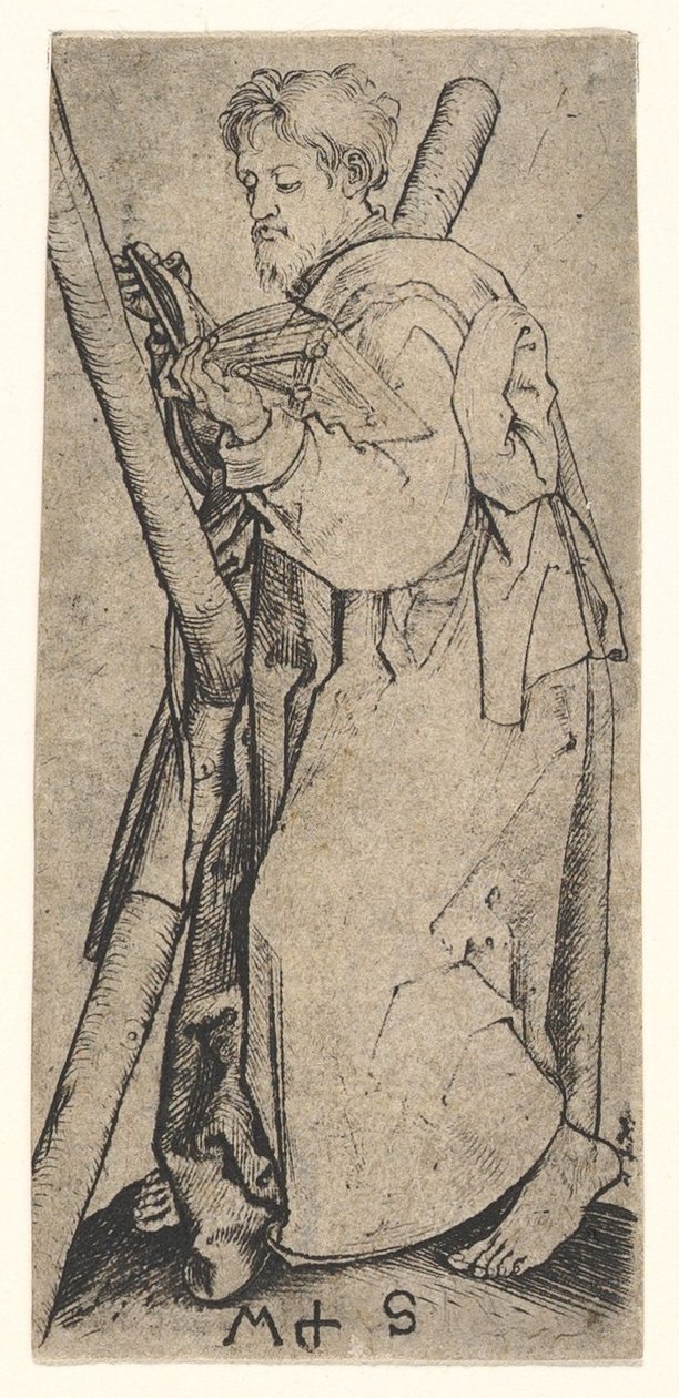 St. Andrew, n. 1435-1491. tekijältä Martin Schongauer