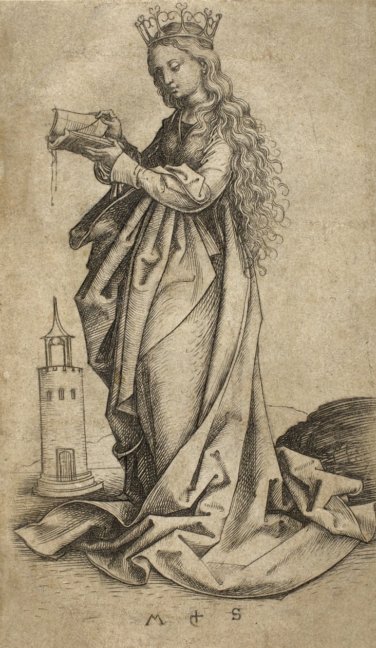 Pyhä Barbara tekijältä Martin Schongauer