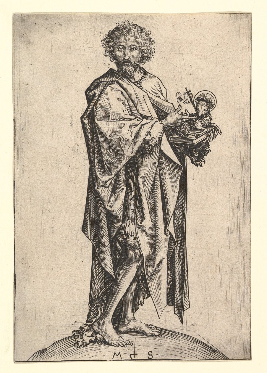 Pyhä Johannes Kastaja, n. 1435-1491. tekijältä Martin Schongauer