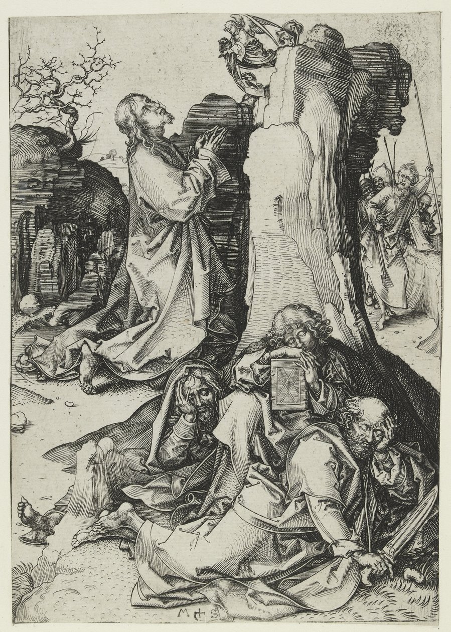 Agonia puutarhassa (kaiverrus) tekijältä Martin Schongauer
