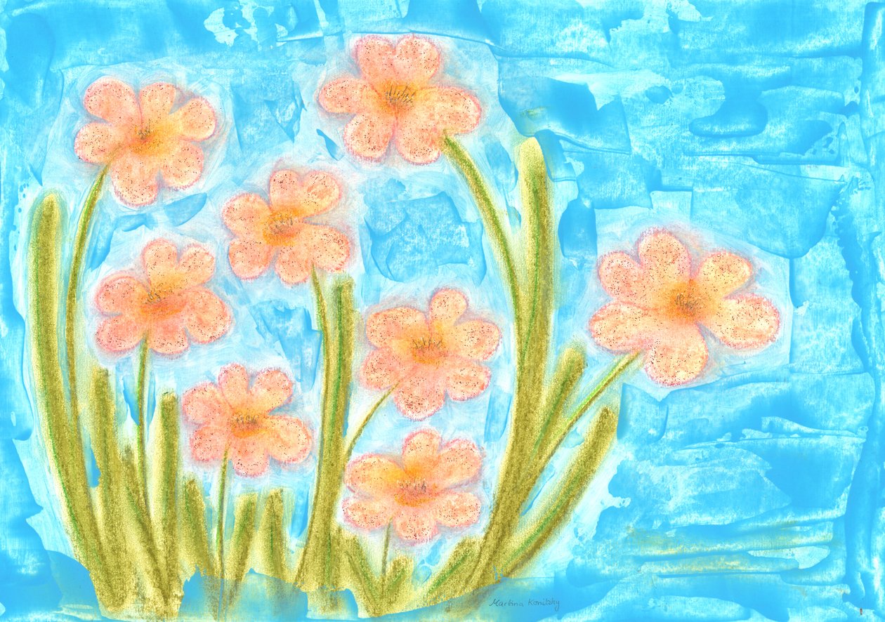 Frühlingserwachen Tulpen Tagetes tekijältä Martina Konitzky