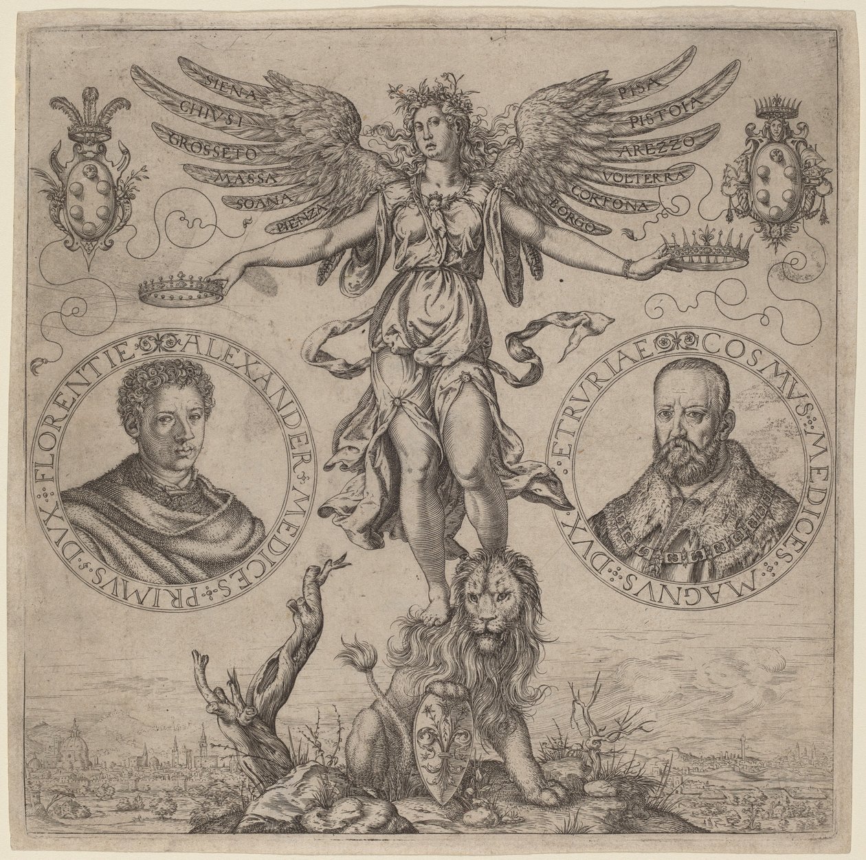 Alexander de Medici ja Cosmo de Medici tekijältä Martino Rota