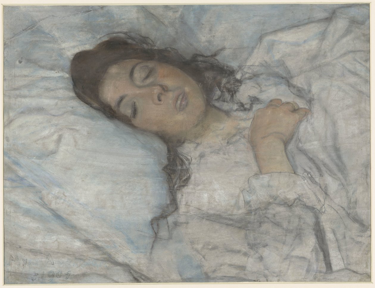 nukkuva nainen tekijältä Martinus van Andringa (signed by artist)
