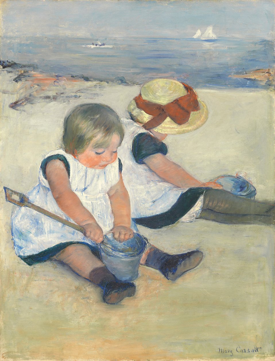 Lapset leikkivät rannalla, 1884 tekijältä Mary Cassatt