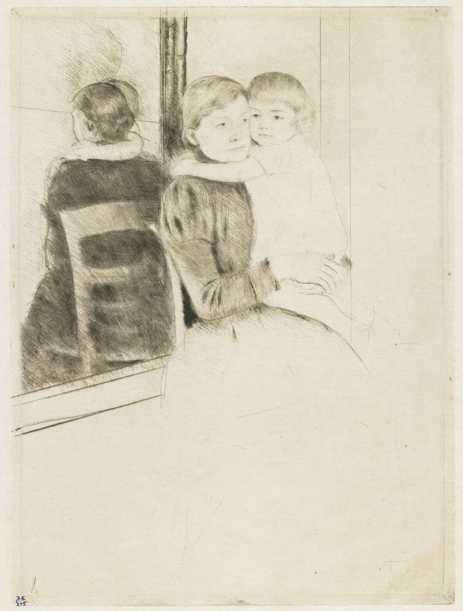 The Mirror, 1891 tekijältä Mary Cassatt