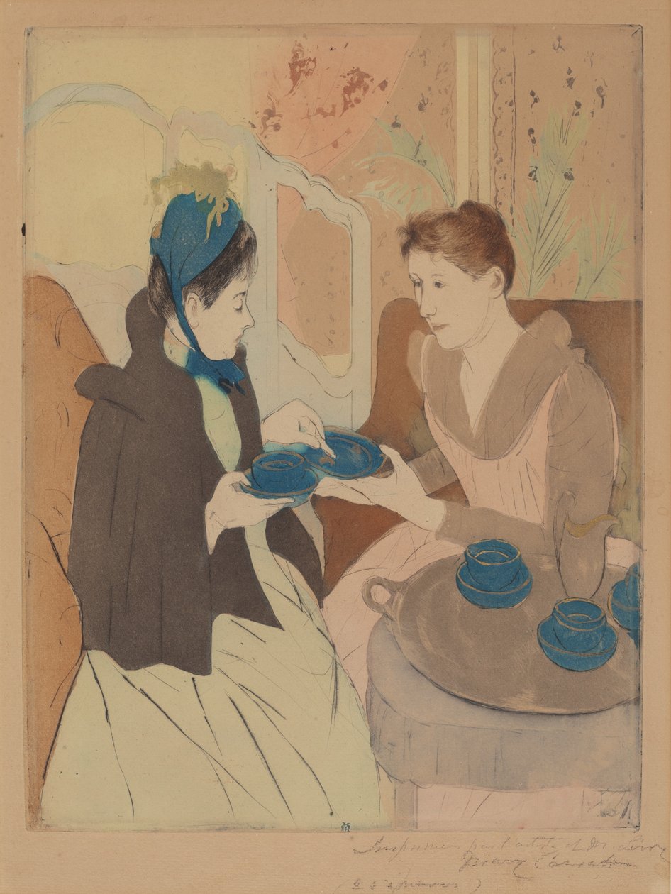 Iltapäiväteekutsut, 1890-1891. tekijältä Mary Cassatt