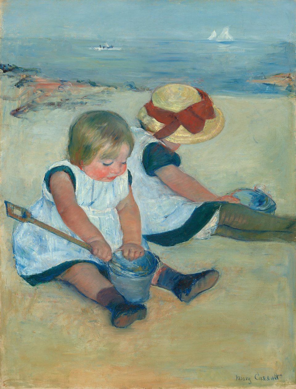 Lapset leikkivät rannalla, 1884. tekijältä Mary Cassatt