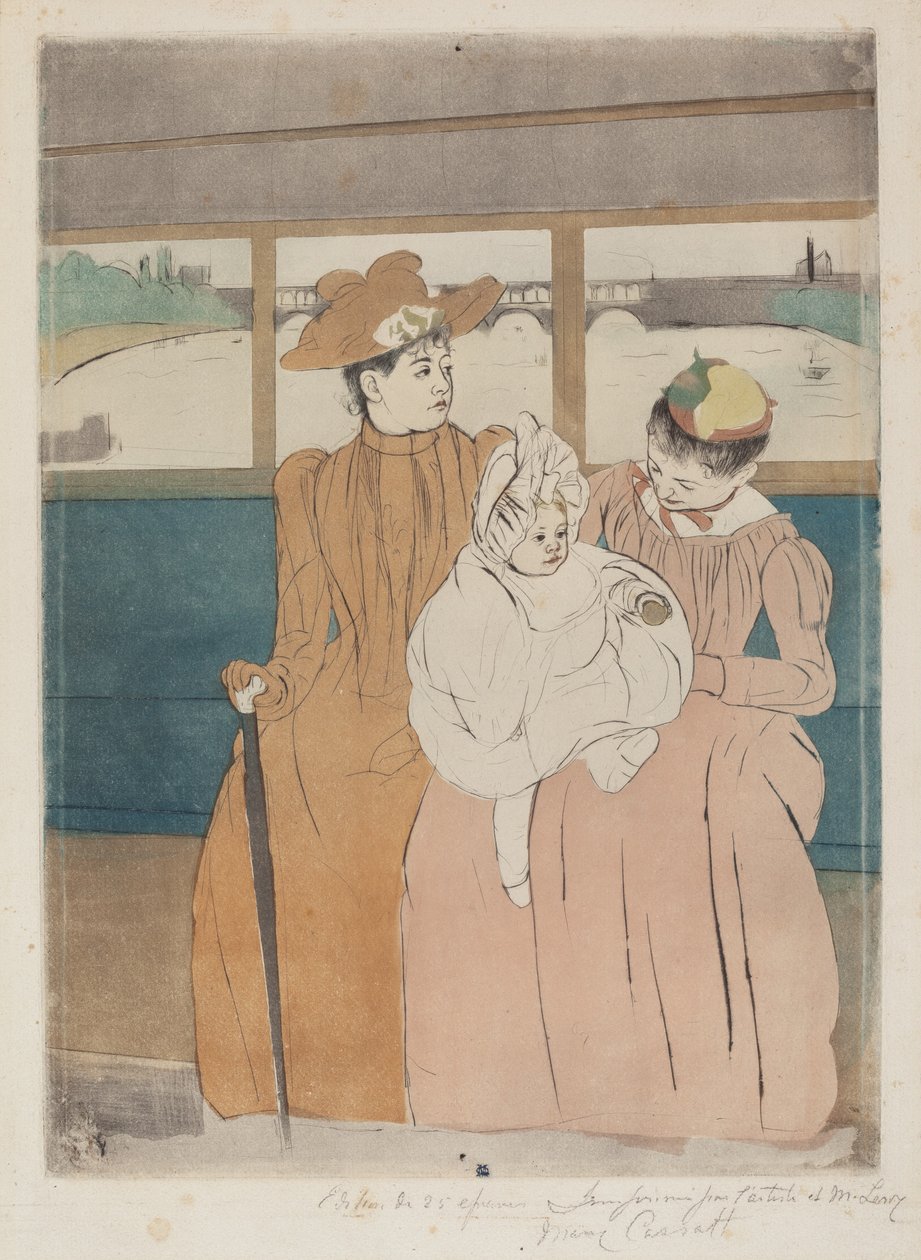 Omnibussissa, 1890-1891. tekijältä Mary Cassatt