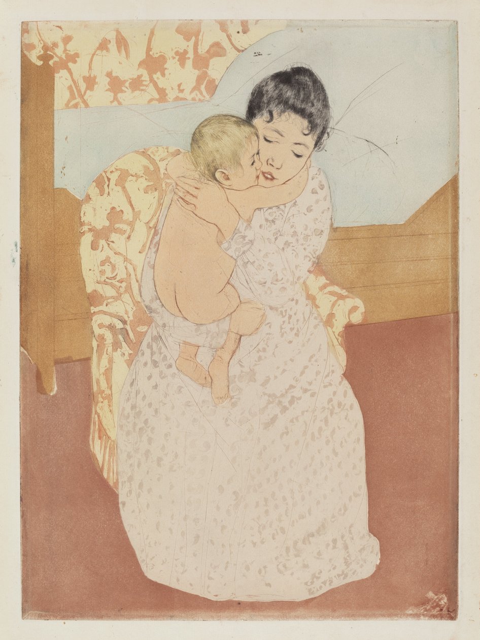 Äidin hyväily, 1890-1891. tekijältä Mary Cassatt