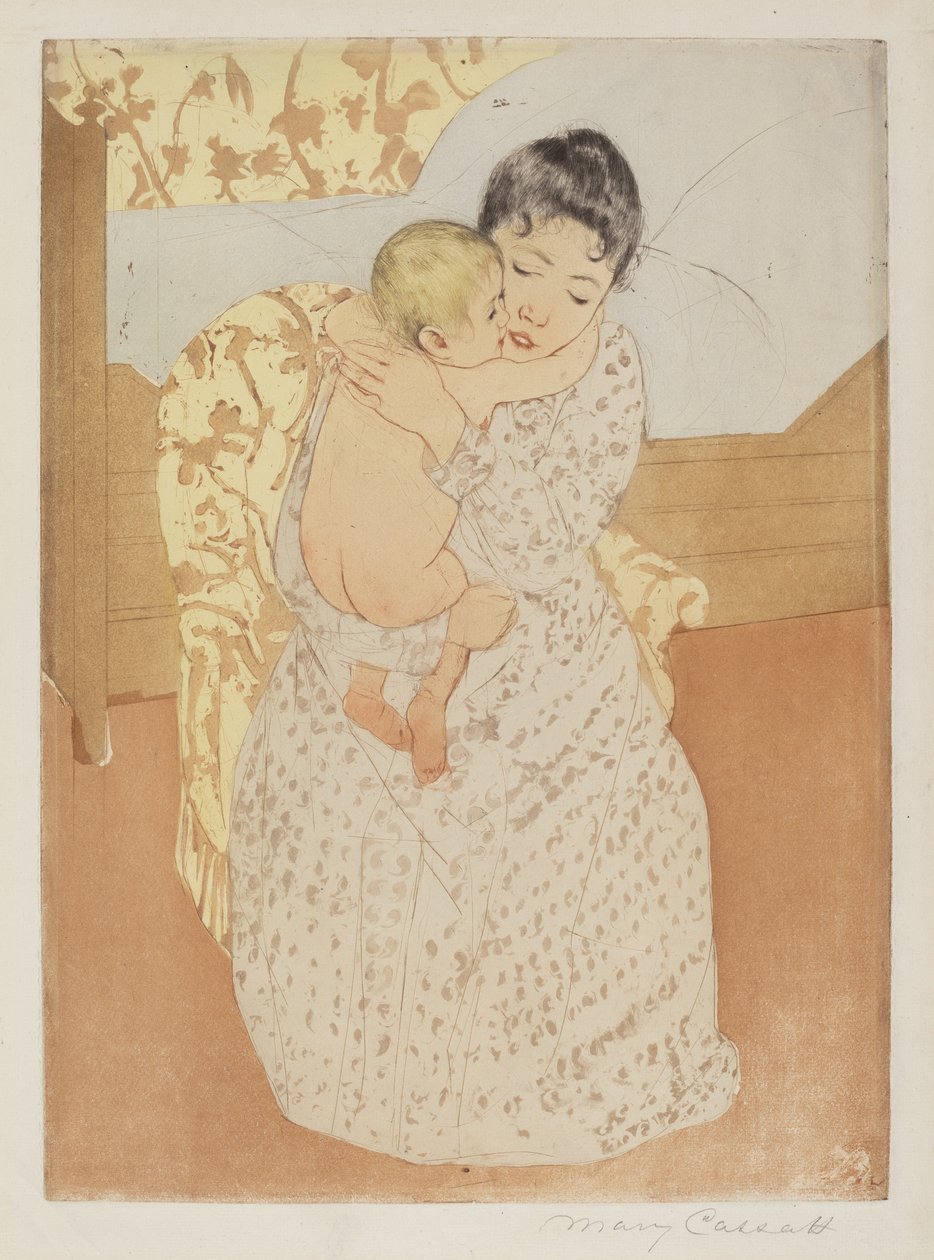 Äidin hyväily, c. 1891. tekijältä Mary Cassatt