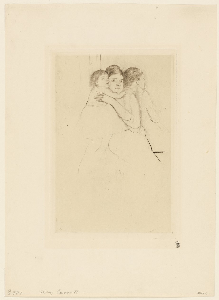 Äiti Berthe pitelee lastaan tekijältä Mary Cassatt