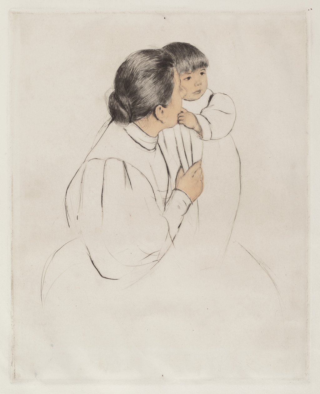 Talonpoikaäiti ja lapsi, n. 1894. tekijältä Mary Cassatt