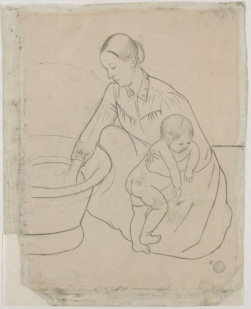 The Bath [verso], 1890-1891. tekijältä Mary Cassatt