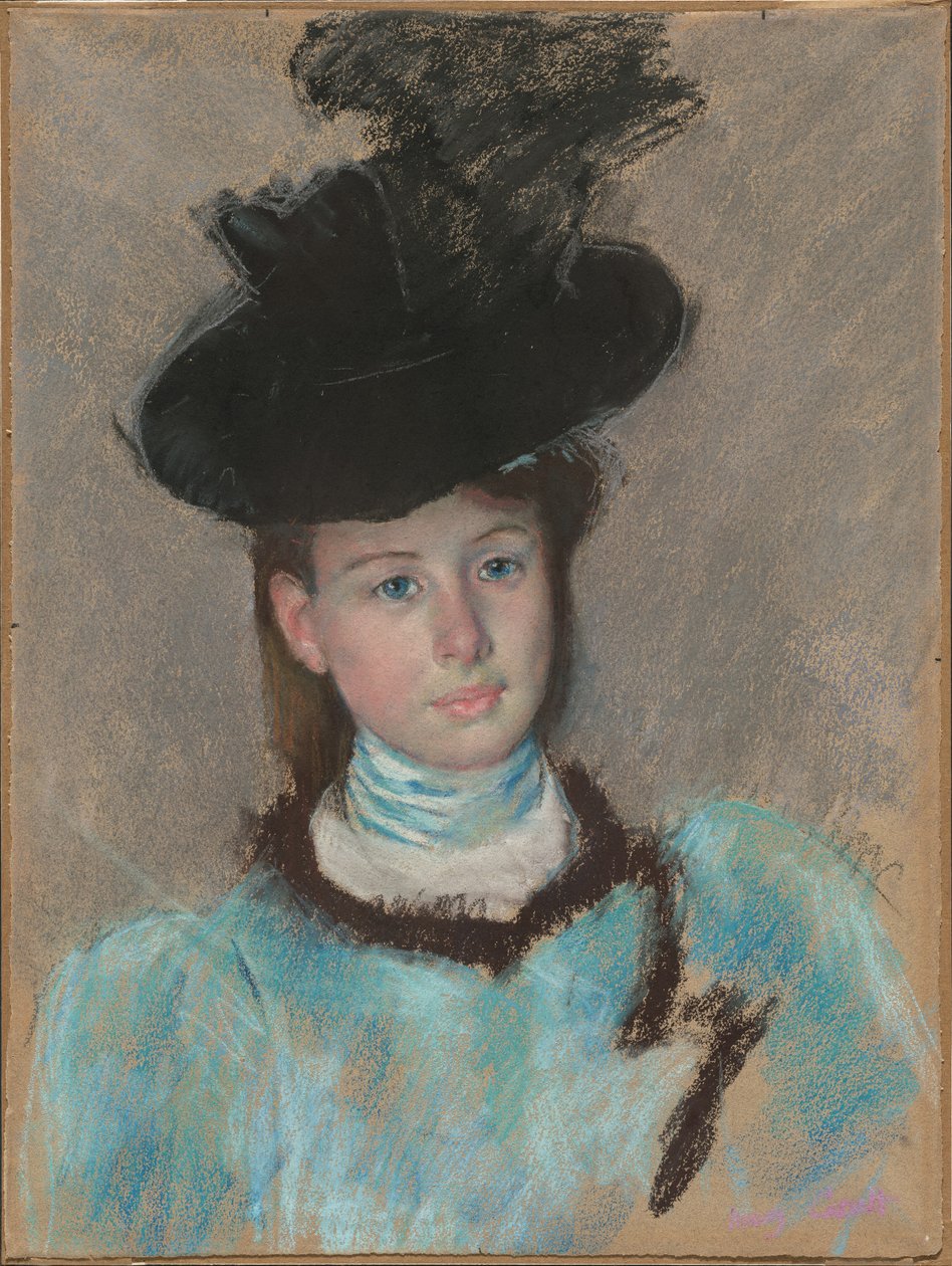 Musta hattu, c. 1890. tekijältä Mary Cassatt