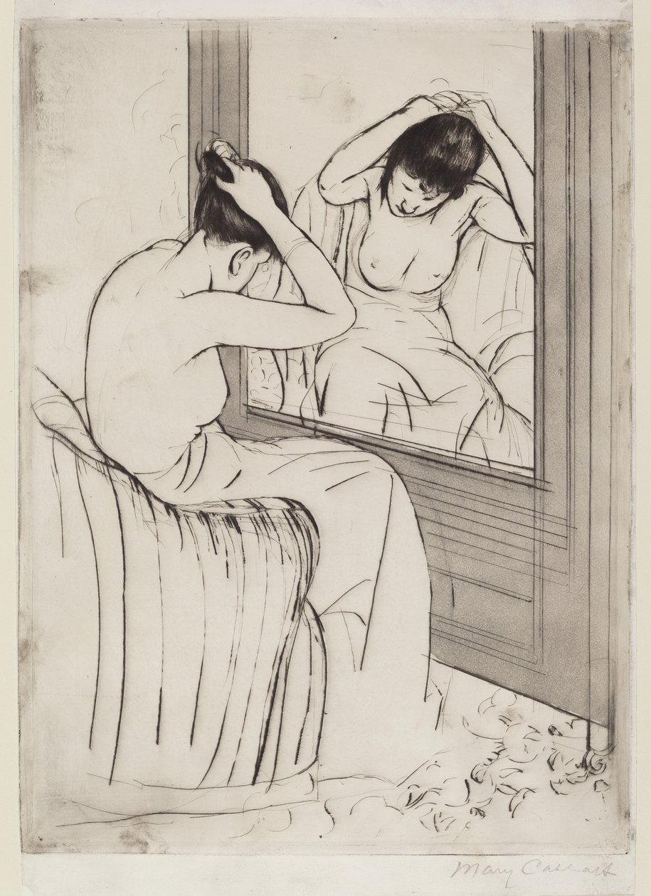 El Coiffure, 1890-1891. finlandès tekijältä Mary Cassatt