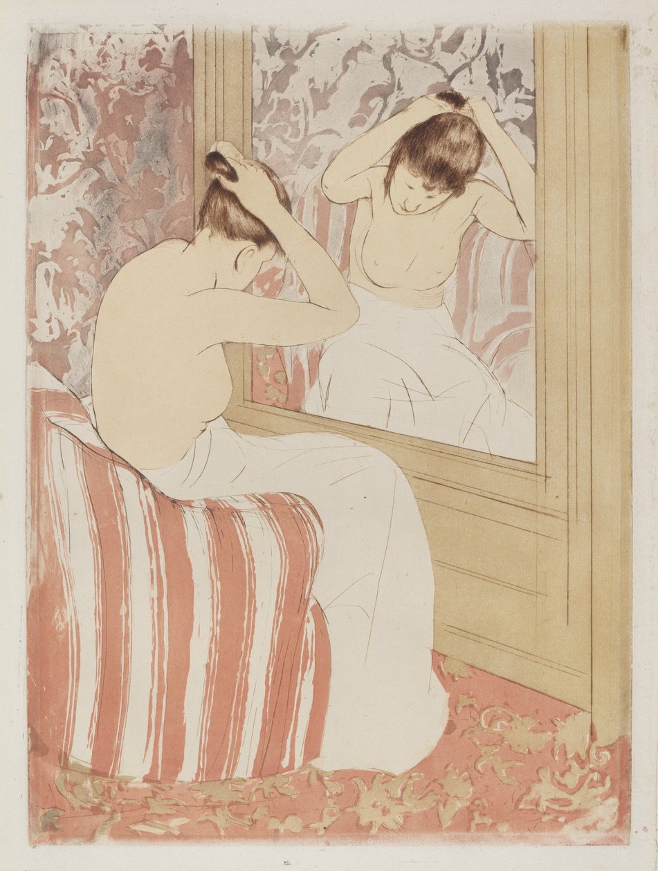 Coiffure, 1890-1891. tekijältä Mary Cassatt