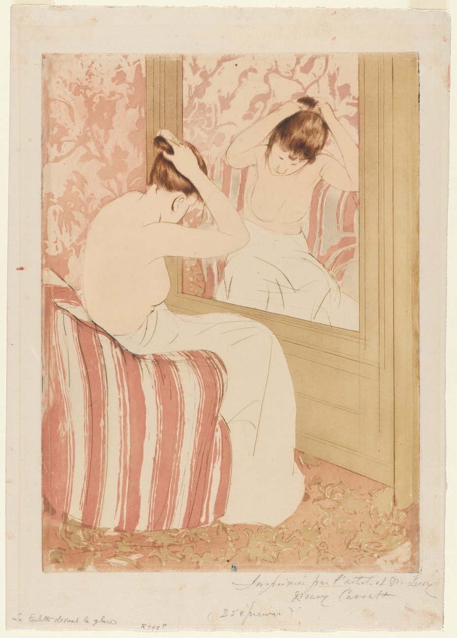 Coiffure, 1890-1891. tekijältä Mary Cassatt