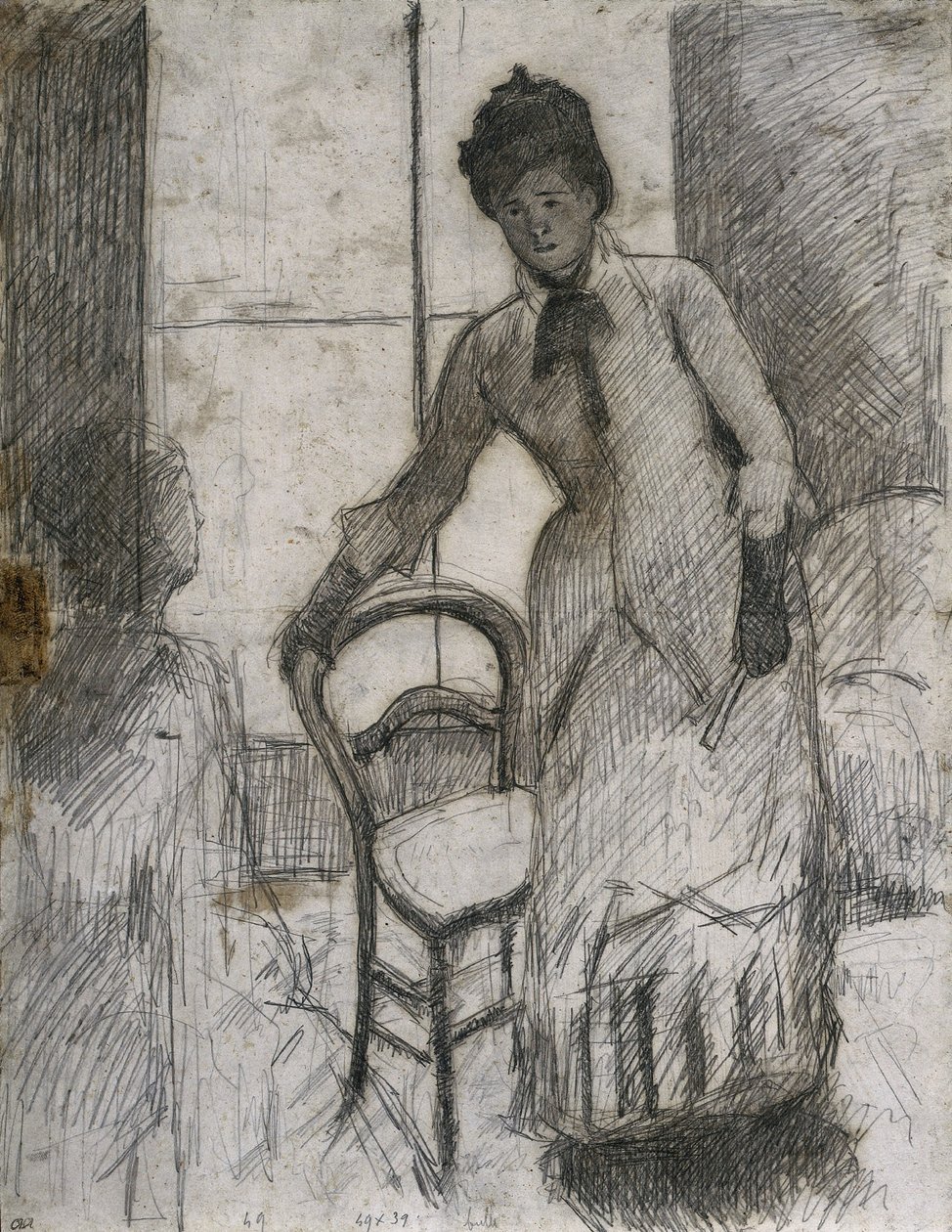Vierailija recto, c. 1881. tekijältä Mary Cassatt