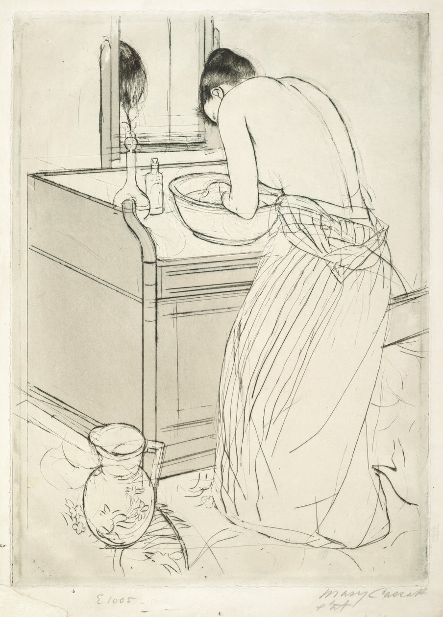 Nainen kylpee, 1890-1891. tekijältä Mary Cassatt