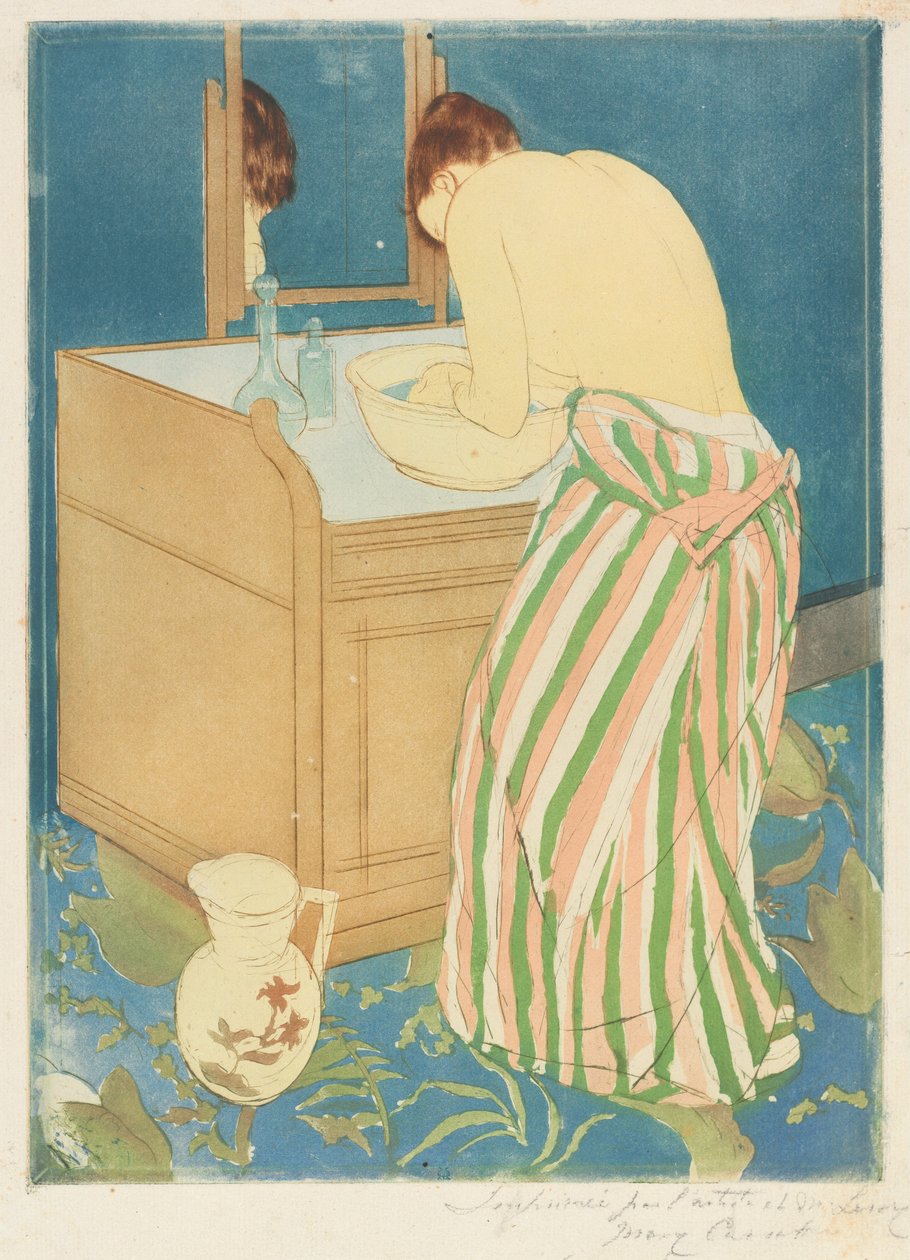 Nainen kylpee, 1890-1891. tekijältä Mary Cassatt